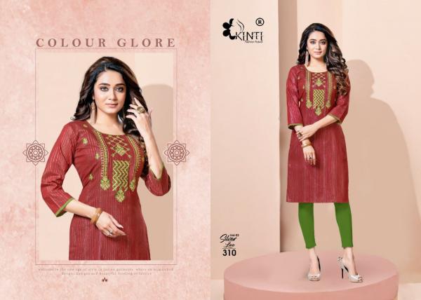 Kinti Silver Line 3 Designer Cotton Embroidery Kurti 